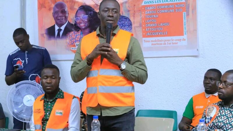 Mobilisation des Jeunes du RHDP : Koné Mamadou Lance un Appel à l’Engagement Électoral depuis Dabou