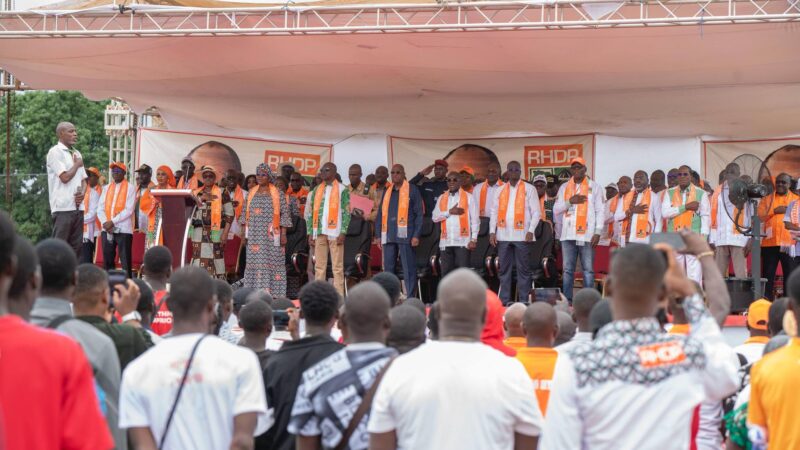 Pré congrès du RHDP dans le Hambol : grosse mobilisation au meeting de clôture pour demander la candidature d’Alassane OUATTARA